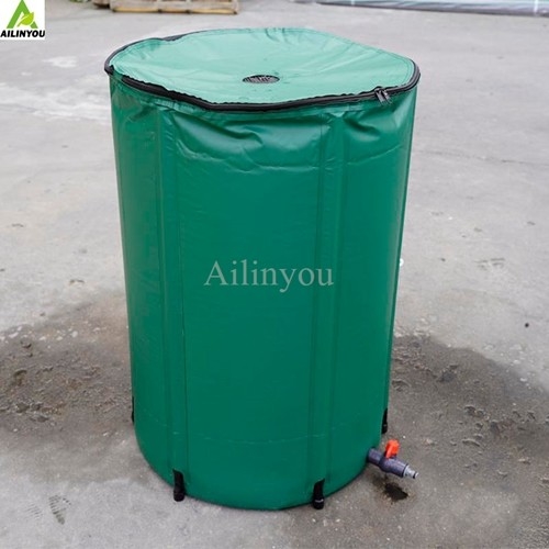 Portable 53 Gallon Rain Barrel Water Tank Collapsible Rainwater Collection System Storage Container