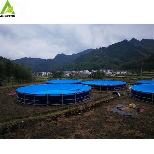 Tarpaulin Waterproof Custom Accessories Blue Customized Pvc Canvas Fish Tank Farming Round Fish Pond Tank
