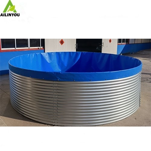 Tarpaulin Water Farming Pond By Galvanized Steel Coaming Protecting Water Tank Fish Pond