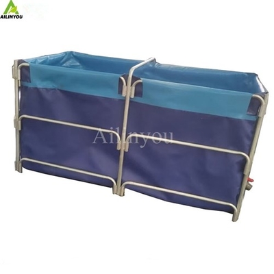 China Ailinyou Hot Sale 2000L Aquaculture Tank  2x1x1m Fish Farming Tank with Galvanized Steel Pipe