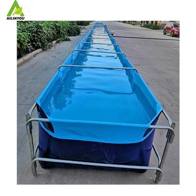 1000l~50000l Durable Foldable Portable Pvc Tarpaulin Canvas Water Fish Farming Aquaculture Rectangular Tank Pond Pool