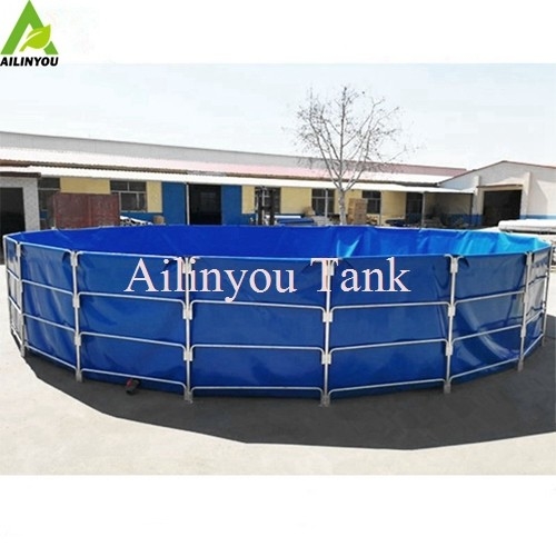 Customized Portable Collapsible PVC Tarpaulin Fish Pond or Fish Farming Tank lobster farming